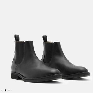 All Saints Creed Leather Chelsea Boots Black Leather EU 44 US 11